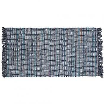Alfombra de algodón gris 80 x 150 cm rectangular hecha a mano estilo boho ecléctico Besni