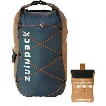 Zulupack 12L Unisex Packable Backpack - Grey/Camel