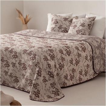 Colcha jacquard reversible Ilala en tono malva con diseño floral - Ideal para entretiempo
