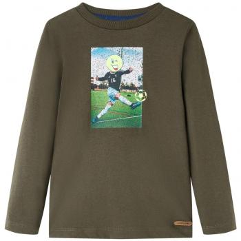 Camiseta de Niños con Manga Larga Estampado Jugador de Fútbol Jersey Infantil