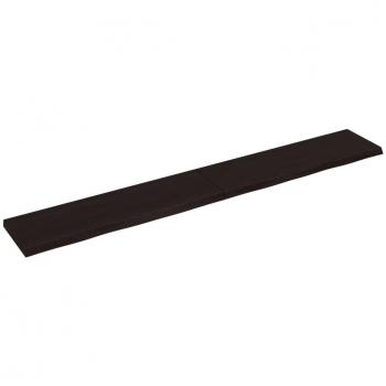 Estante de pared de madera maciza de roble sin tratar 200x30x(2-4) cm en color natural, marrón claro y marrón oscuro, mueble de almacenaje estantería para oficina, estudio y dormitorio