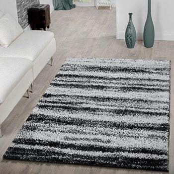 Shaggy Hochflor - Alfombra super suave en gris antracita Crema Liquidación, 200 x 290 cm