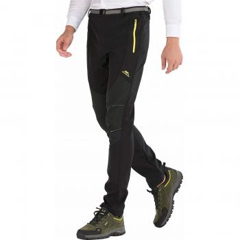 DAFENP Pantalones Trekking Hombre Impermeable Pantalones de Escalada Senderismo Alpinismo Invierno Polar Forrado Aire Libre