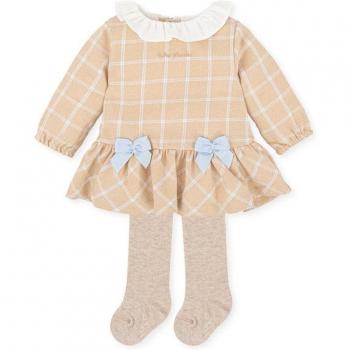 Vestido de bebé niña de cuadros con lazos decorativos a contraste Tutto Piccolo