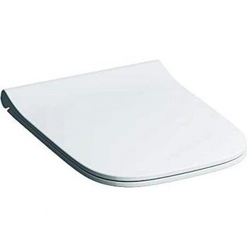 Asiento de inodoro Geberit Smyle Square, SoftClose, antibacteriano, con sistema QuickRelease, color blanco