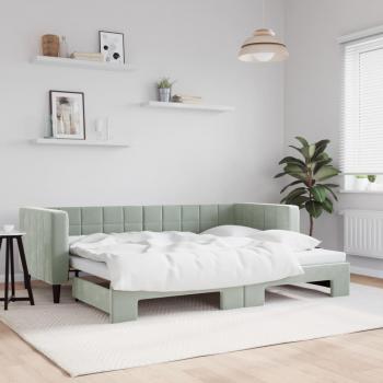 Sofá cama nido terciopelo gris claro 80x200 cm Vidaxl