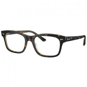 Ray-Ban Mr Burbank Gafas Graduadas RX 5383 8285, montura de acetato, forma rectangular, color havana claro con detalles en dorado, lentes graduados personalizables