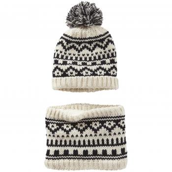 VERTBAUDET Conjunto de gorro y snood estilo jacquard para bebé Beige medio estampado 3/6M-60/67CM