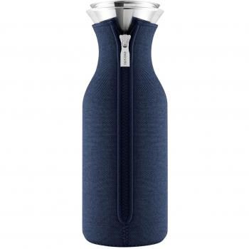 EVA SOLO Jarra para frigorífico | Diseño escandinavo | 1 litro | Vidrio borrosilicato | Acero Inoxidable | Silicona | Apto para lavavajillas | 100% antigoteo – Nordic Blue woven 1.0 L