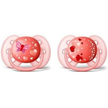 Chupete Ultra Suave Avent Ortodóncico para Niña 6-18 Meses - Pack de 2