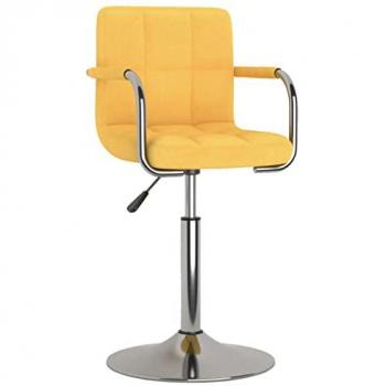 Taburete de cocina de tela amarillo ajustable moderno para casa bistró pub restaurante mostrador asiento reposapiés silla alta de bar
