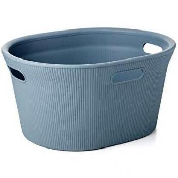 Tatay Cesto de Ropa Baobab, 35 L de Capacidad, de Polipropileno, Libre de BPA, 3 Asas, Color Azul