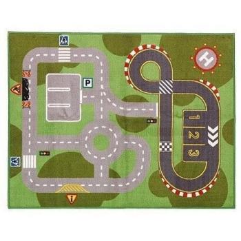 IKEA LILLABO Alfombra Infantil Juego de Trenes, lavable, 100 x 133 cm