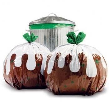 Suck UK SK BINBAGFUN01 - Bolsas de basura de pudín navideño