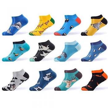 WeciBor Calcetines cortos Hombre Estampados Hombres Ocasionales Calcetines Divertidos Impresos de Algodón de Pintura de Arte Calcetines Verano Tobillo Calcetines de Colores de moda