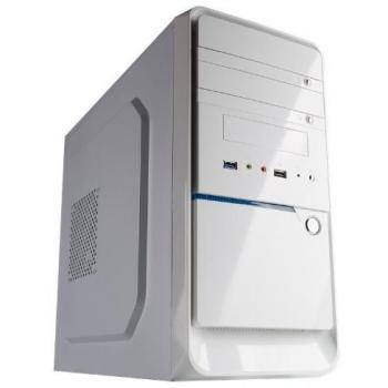 Hiditec Q3 White Edition - Torre de Ordenador Micro-ATX con Estructura de Acero, Puertos USB 3.0 y 2.0, Soporte para Gráficas hasta 370mm y Ventilador de 80mm