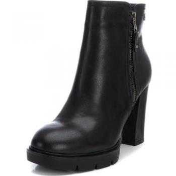 Botines de Mujer XTI con Tacón Alto y Cremallera Lateral, Color Negro, Modelo 142987, Talla 41