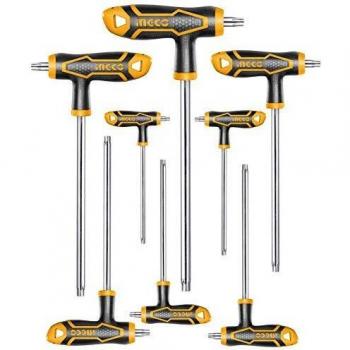 Juego de 8 llaves Torx de empalme en T ingco HHKT8083 cromo vanadio de T 10 a T 50