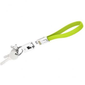Cable Llavero Micro USB 0.2m Verde - Sincronización y Carga