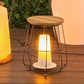 Mesa auxiliar Dewi Marrón Madera de teca 36,5 x 36,5 x 44,5 cm para Interior y Exterior