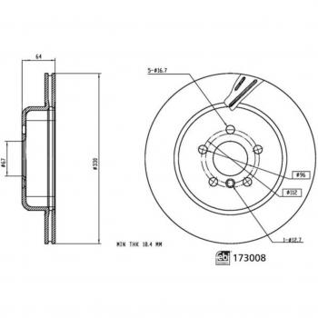Disco de freno FEBI BILSTEIN 173008, ventilado, 1 pieza