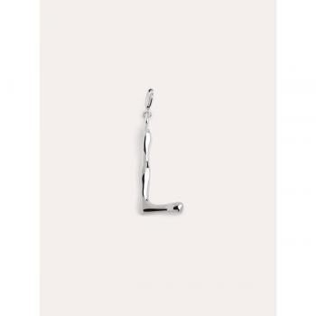 Charm Singularu Letter XL - Colgante Inicial en Latón con Acabado Baño de Rodio