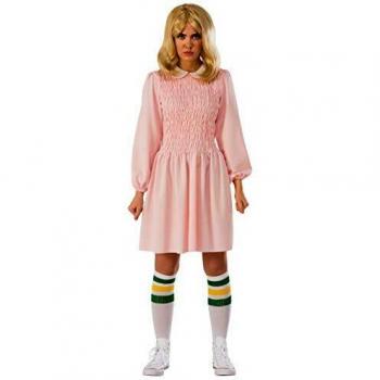 Stranger Things Eleven Long Sleeve Adult Costume Dress - Pink - Standard