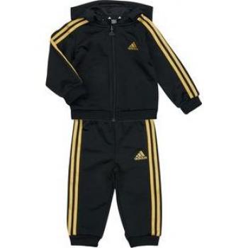 adidas Infant Essentials Shiny Hooded Tracksuit Black 9-12 months