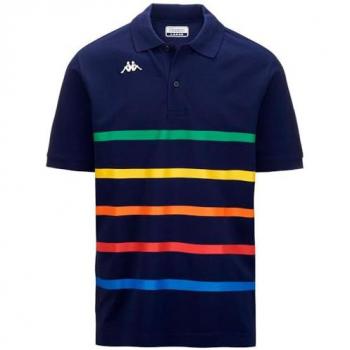 Kappa Camiseta De Manga Corta Feystripe Multicolor Azul Marino/Amarillo M Hombre