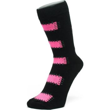 Negro con rosa de neón Patch estilo de diseño de los calcetines del tobillo