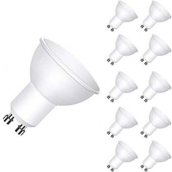 Bombilla LED GU10 7W, 560 Lúmen, Luz Frío 6500K, Equivalente a 56 W Halógena, No regulable, Pack de 10