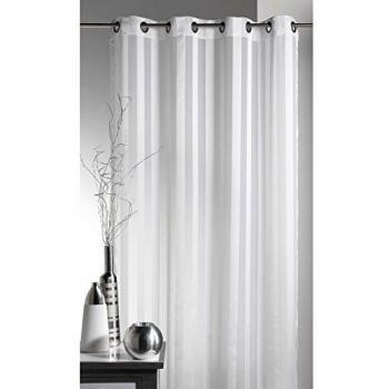 Visillo confeccionado a rayas blancas 140x240 cm