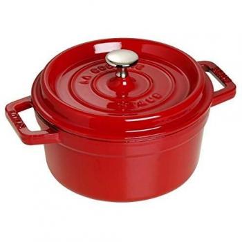 Staub 20 cm Round Cocotte in Cherry Red, Enameled Cast Iron, Induction Compatible