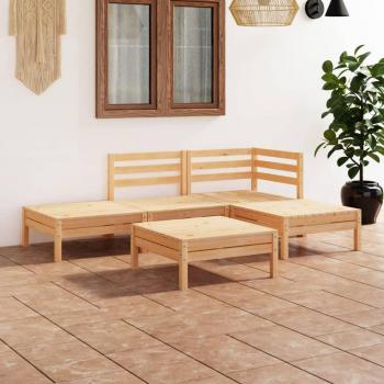 5-Piece Solid Pinewood Garden Lounge Set