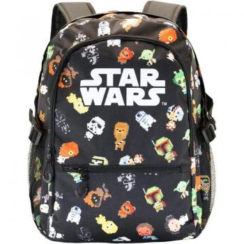 Mochila Star Wars Chibi Pixel Personajes Karactermania 44cm Negra