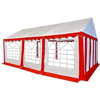 vidaXL Carpa de Jardín de PVC 4x6m Rojo y Blanco Pabellón Cenador de Exterior