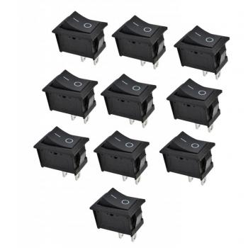 10pcs Interruptor de Palanca Basculante Auto para Coche Barco SPST Posiciones 2Pin
