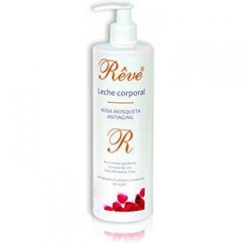 REVE Leche Corporal Rosa Mosqueta, Hidratante, Emoliente y Antiedad con Urea + Glicerina - Cosmética natural sin parabenes 500 ml