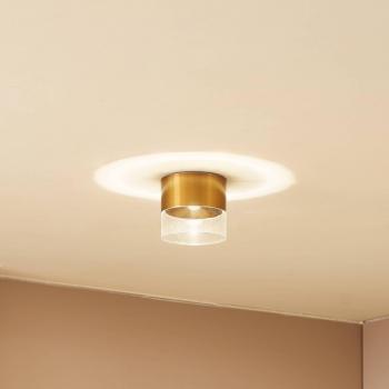 Plafón LED Lindby Dalila, dorado, Ø 10 cm, aluminio para salón y comedor