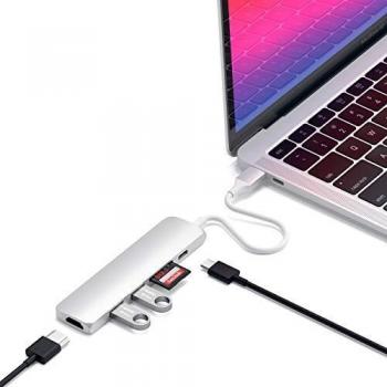 Satechi Slim Aluminum Type-C Multi-Port Adapter V2 with USB-C PD, 4K HDMI