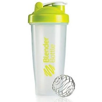 BlenderBottle Classic - Botella de agua y mezcladora, color verde-transparent, 820 ml