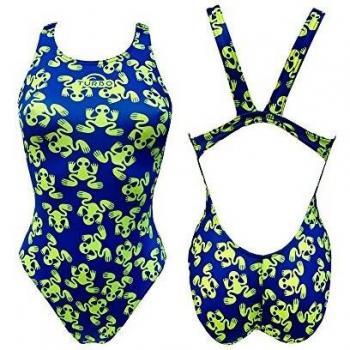 Bañador Turbo Ranitas Flour tira ancha amarillo azul mujer - L