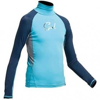 Gul Junior Flatlock Long Sleeve Rashguard 2017 - Turquoise/Navy JL