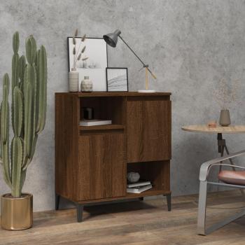 Aparador de madera contrachapada marrón roble 60x35x70 cm - Mueble de Almacenaje de Salón, Buffet para salón, Armario Auxiliar, Armario de Almacenamiento