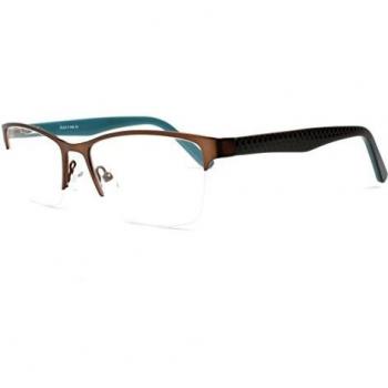 Rectangle Semi Rimless Metal Marrones Gafas Recetadas para Hombre - Gafas Anti-Azules - SmartBuy Collection