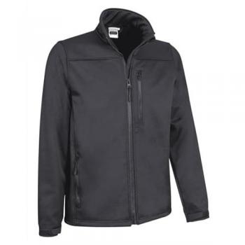 Chaqueta Softshell Elástica Valento Grizzly con Tres Bolsillos, Cuello Alto y Puños Regulables