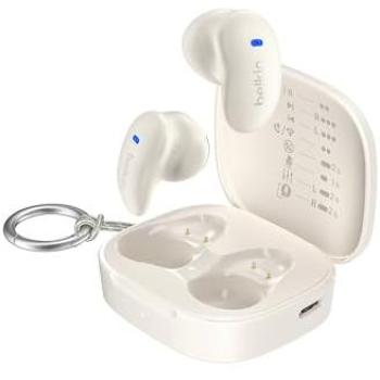 Auriculares Belkin SoundForm Anywhere Inalámbricos y Con Cable, Bluetooth, Cancelación de Ruido, IPX4, 26h Autonomía, Color Crema