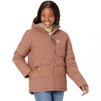 Carhartt Chaqueta Aislante Relaxed Midweight Utility para Dama - Marrón, Ajuste Relajado, Talla L