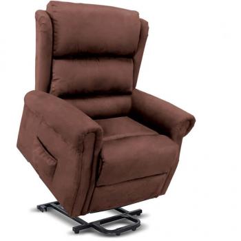 Sillón Relax Masaje Eléctrico con Elevación de Personas en Nobuk Marrón