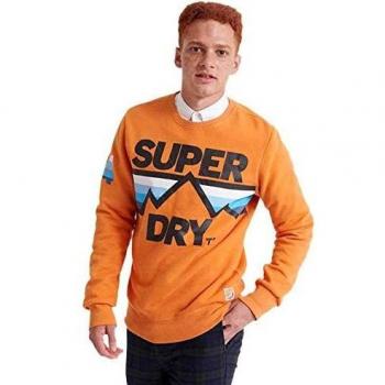 Superdry Hombre Jersey de Cuello Redondo Downhill Racer Naranja Mojave XXL